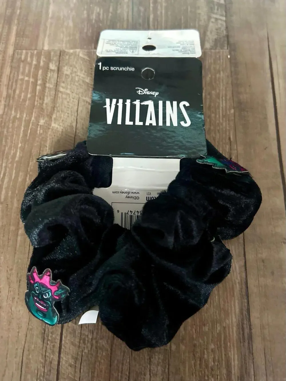 Disney Villains Black Velvet Hair Scrunchie